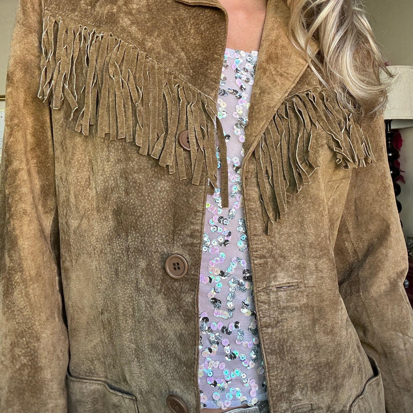 Brown Suede Fringe Jacket