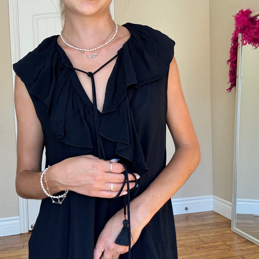 Chloe Navy Ruffle Dress