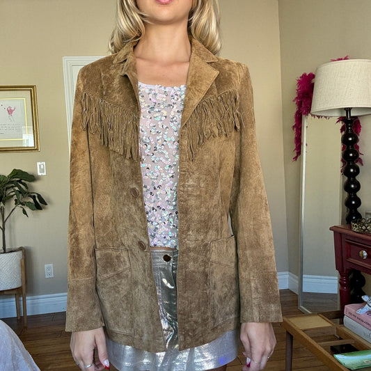Brown Suede Fringe Jacket
