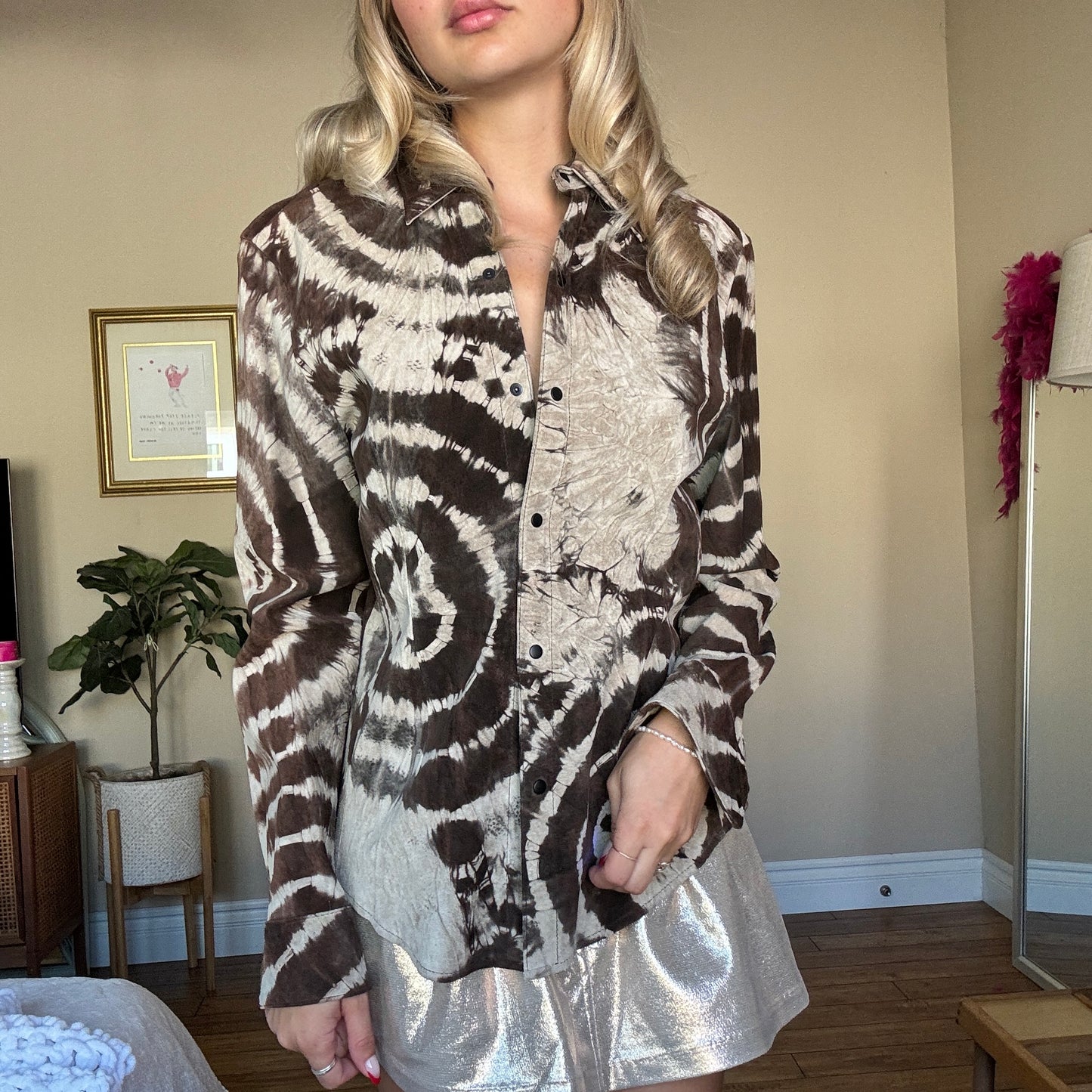 Leather Tie Dye Top