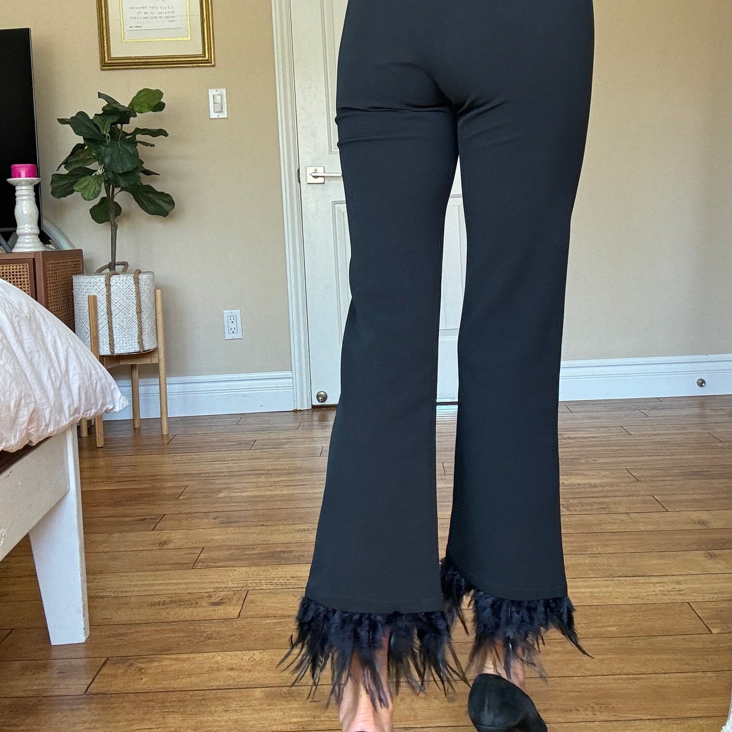 Feather Trim Trousers Size 25