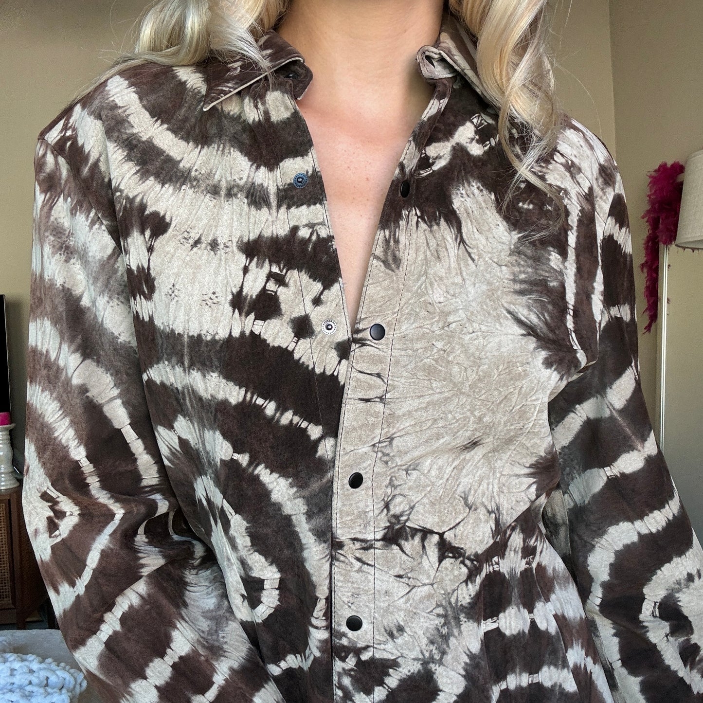 Leather Tie Dye Top