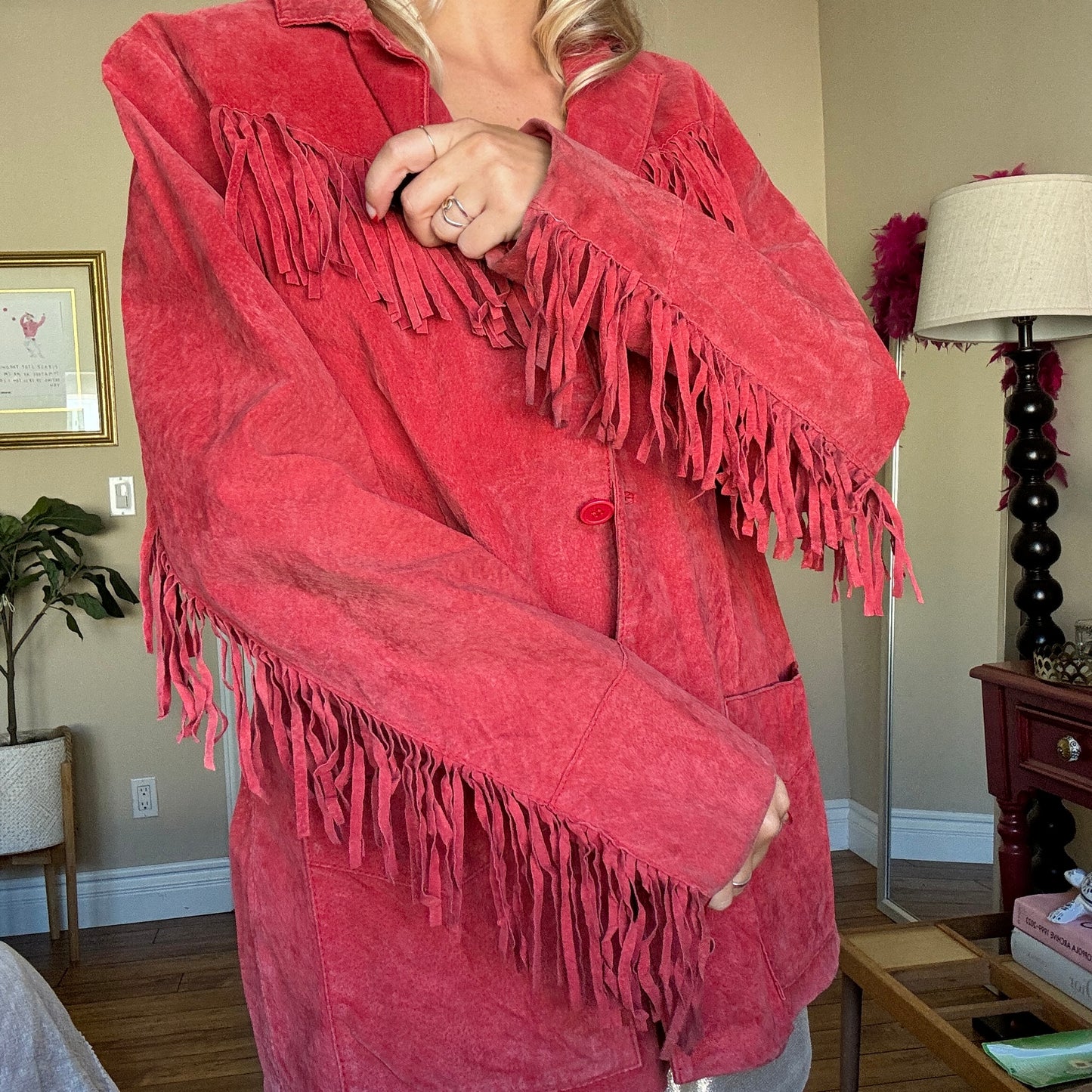 Red Suede Fringe Jacket