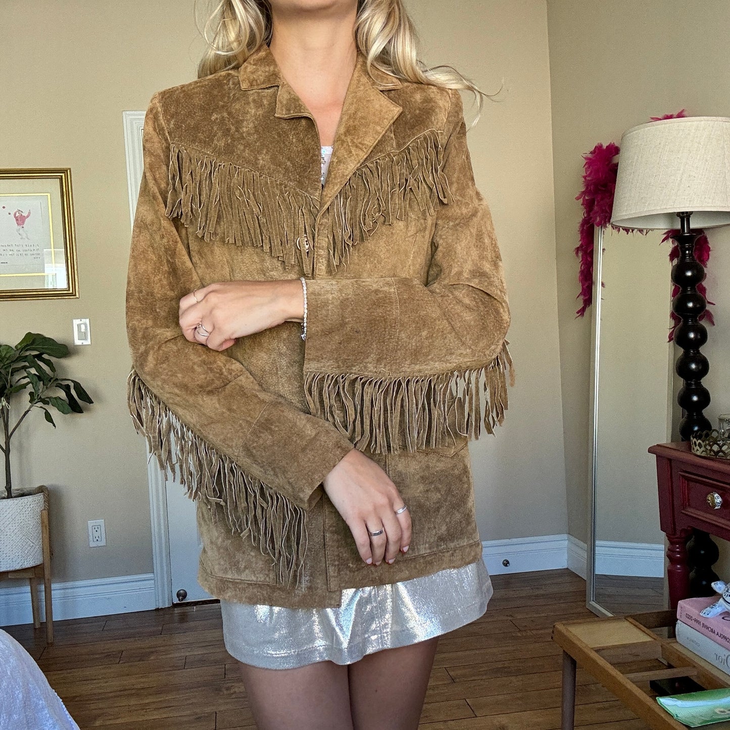 Brown Suede Fringe Jacket