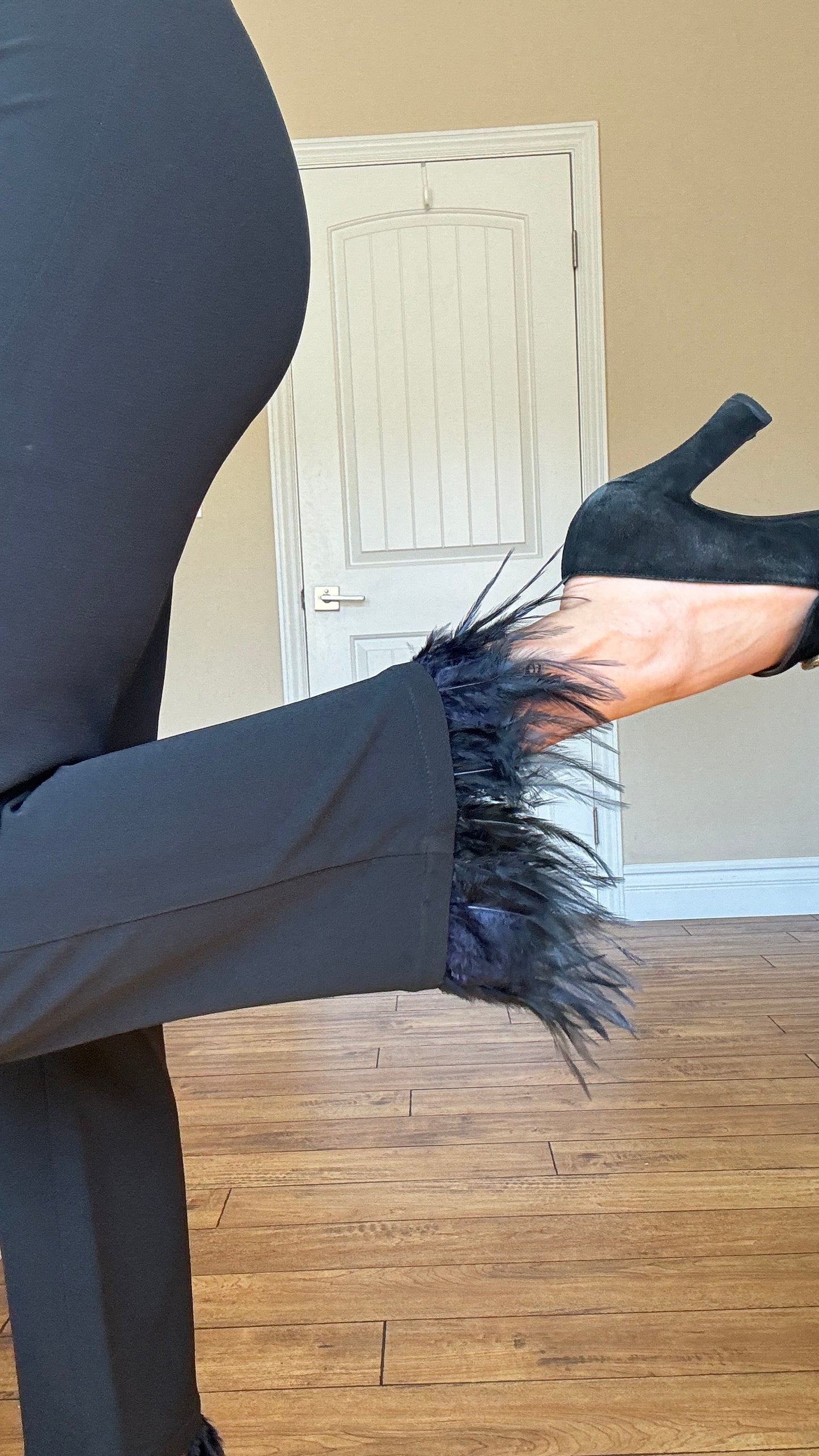 Feather Trim Trousers Size 25