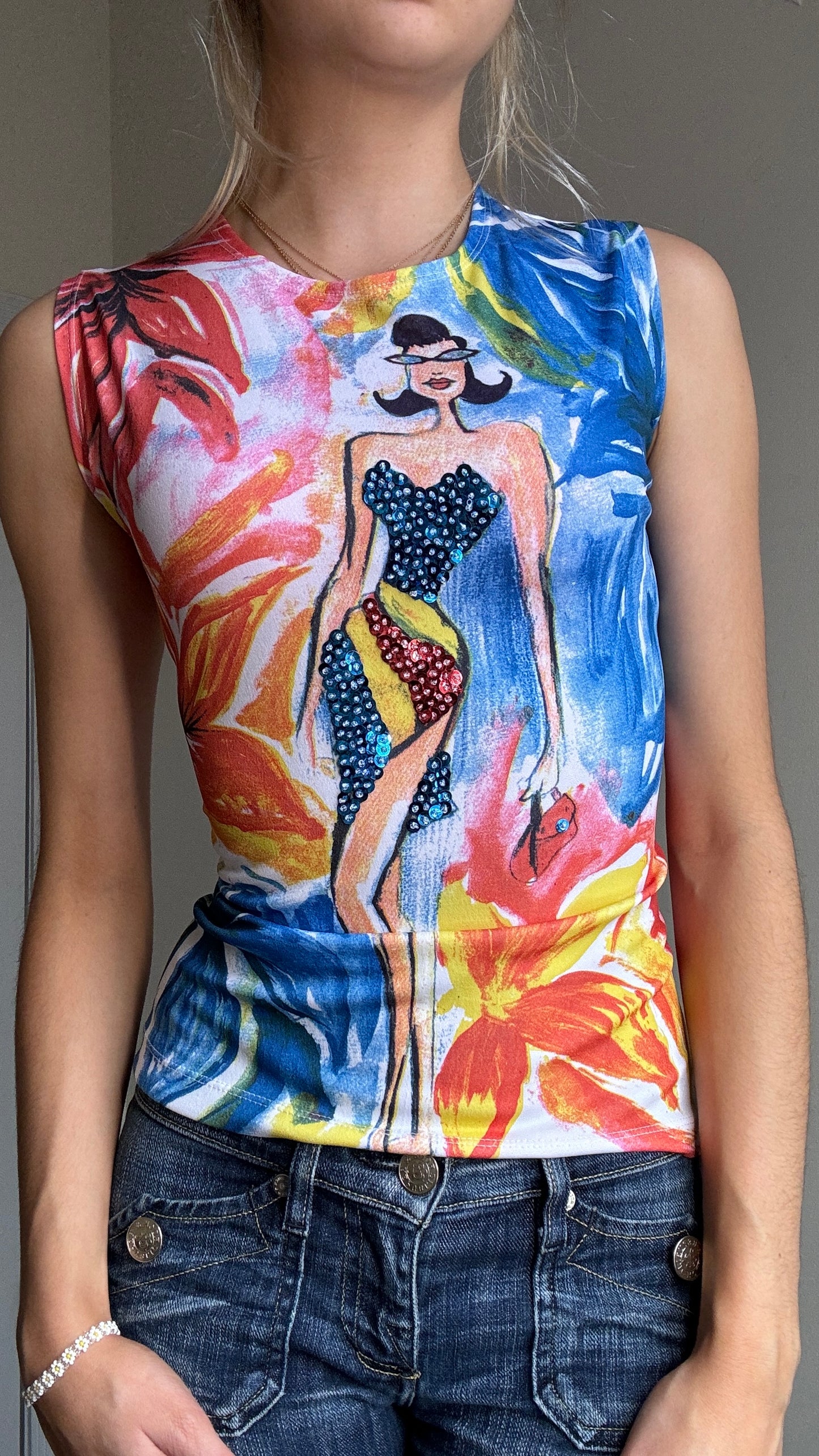 Sequins Tank Size L