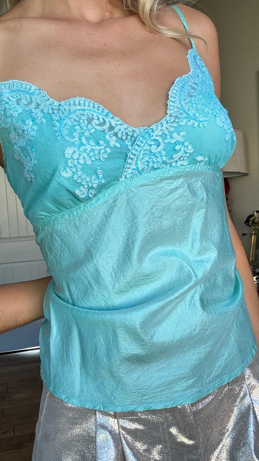 Teal Silk Cami