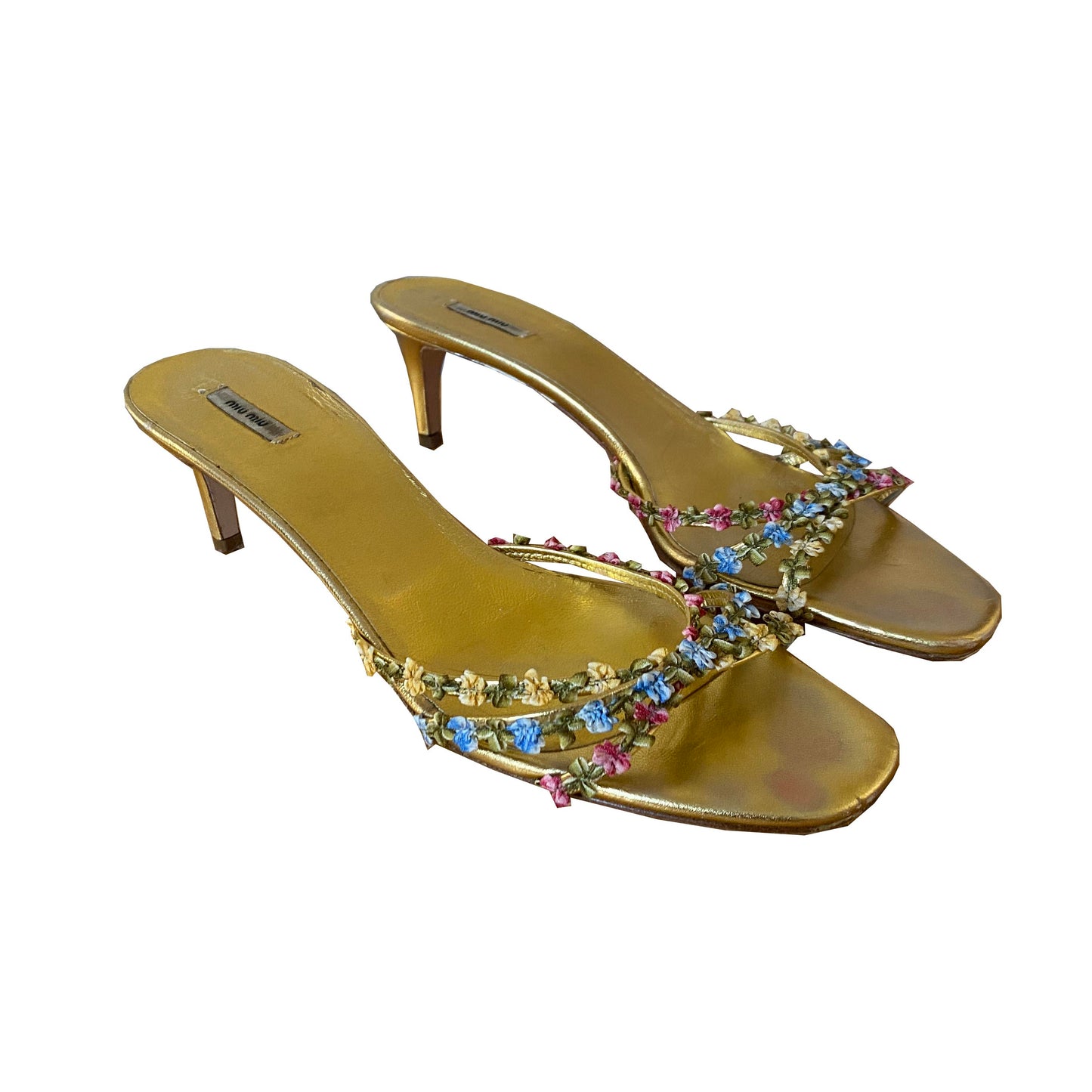 Miu Miu Gold Kitten Heels