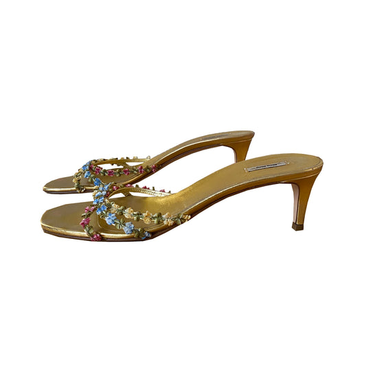 Miu Miu Gold Kitten Heels