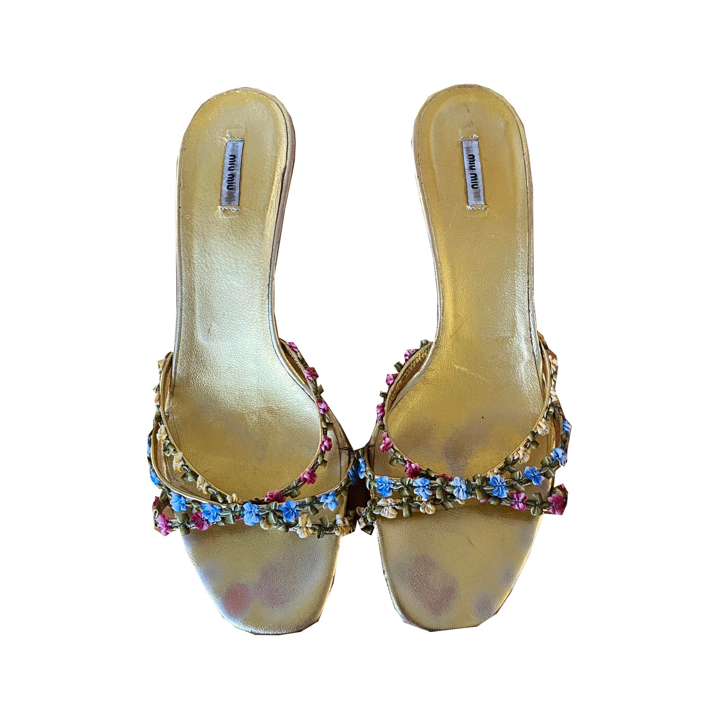 Miu Miu Gold Kitten Heels