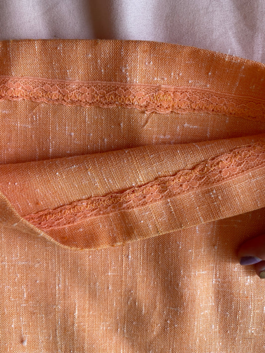 Orange Linen High Rise Trousers Size 0