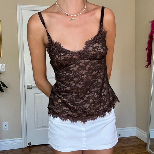 Rebecca Taylor Silk and Lace Tank