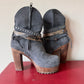 Suede Buckle Booties, 36