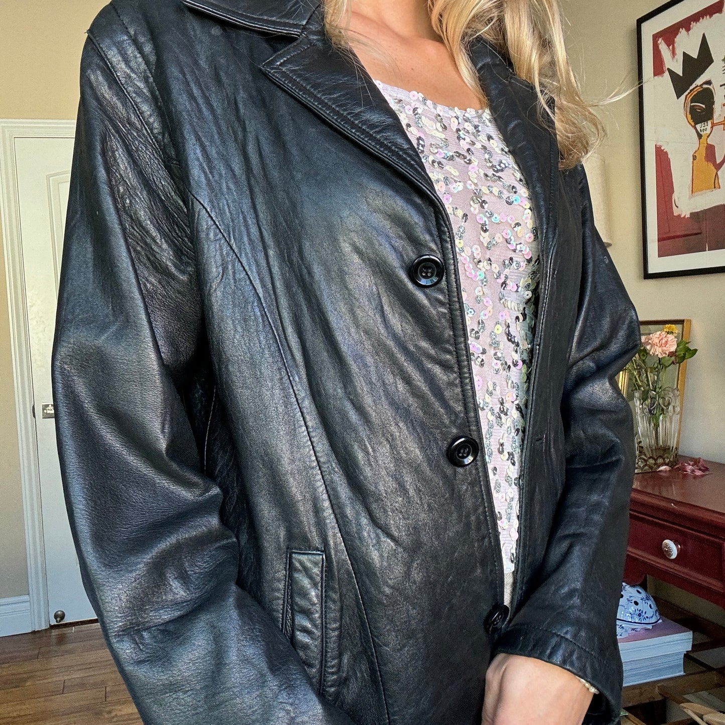 Black Leather Blazer