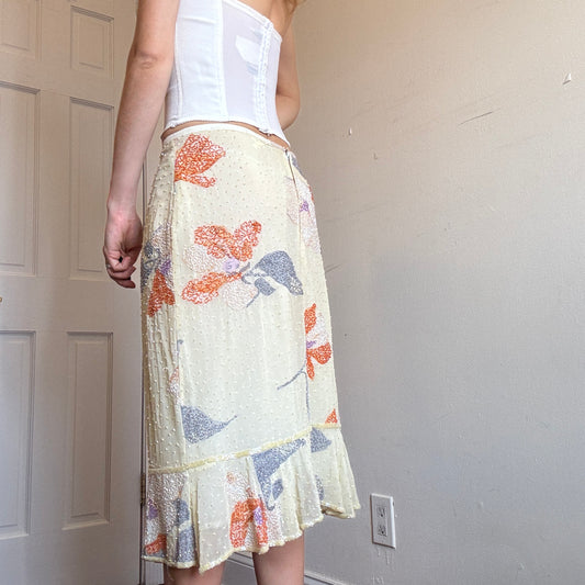 Handmade Beaded Silk Skirt