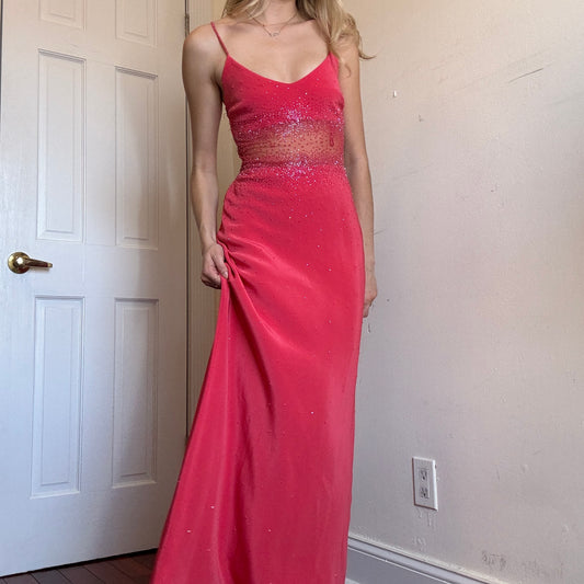 Gilar Pink Beaded Gown Size 2