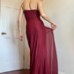 Burgundy Cowl Neck Beaded Gown