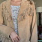 Camel Suede Fringe Jacket