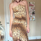 Ruched Cheetah Halter Dress