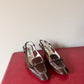 Prada Brown Buckle Kitten Heels, 35.5