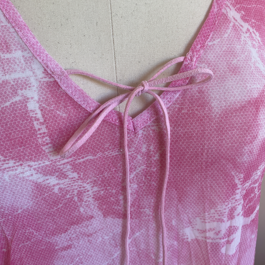 pink mesh patterned long sleeve ￼