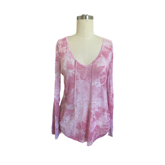 pink mesh patterned long sleeve ￼