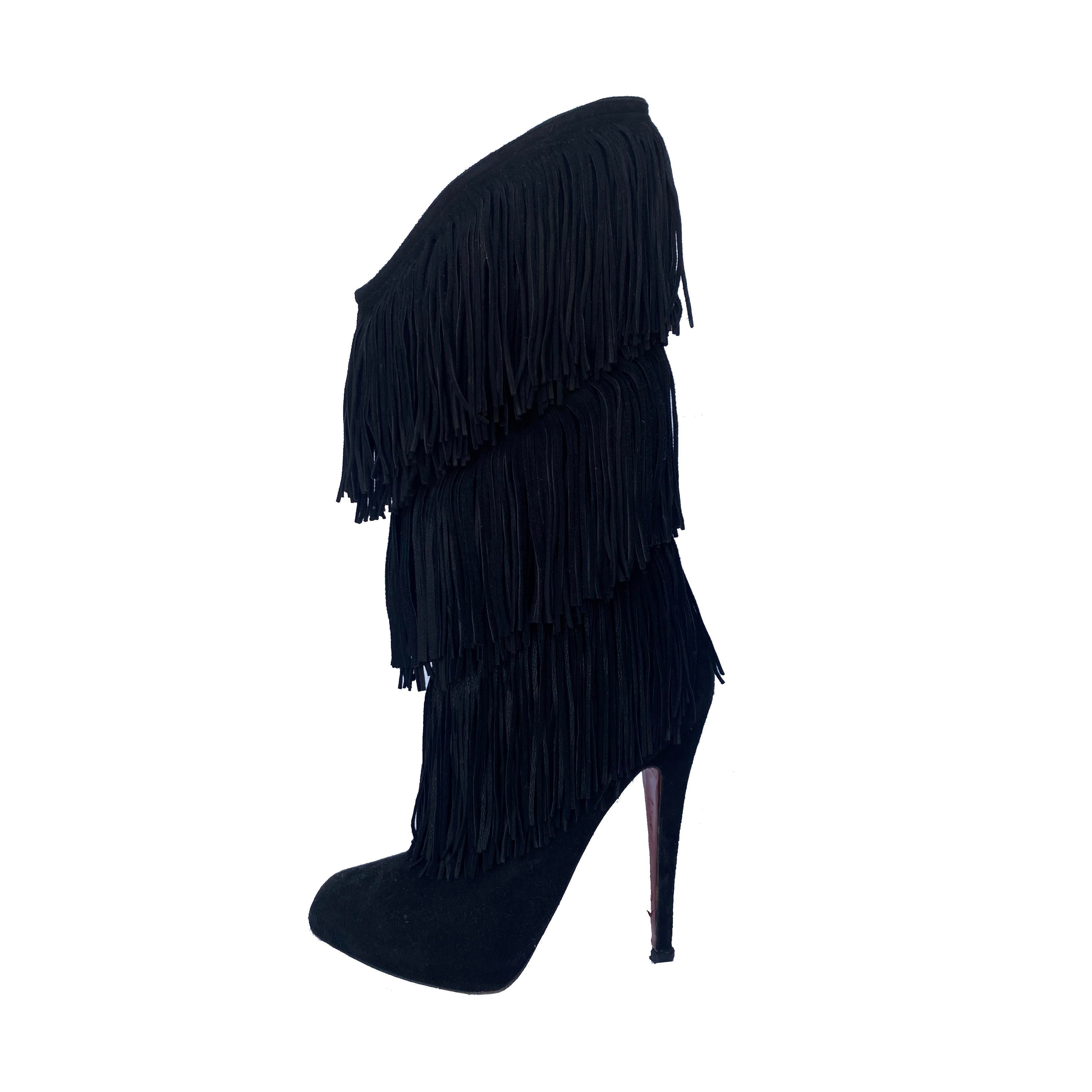 Christian louboutin fringe store boots