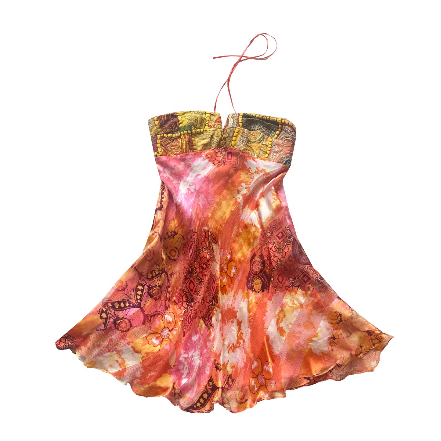 Silk Sunset Halter Dress