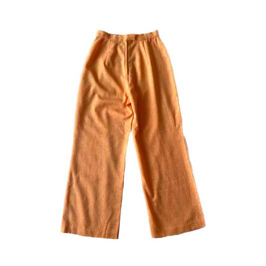 Orange Linen High Rise Trousers Size 0