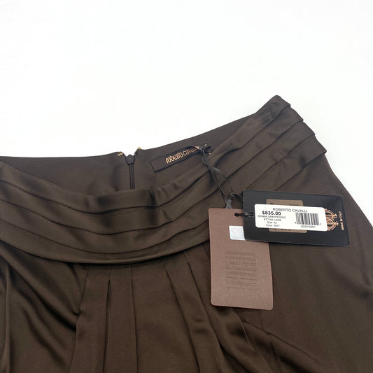 Roberto Cavalli Brown Pleated Skirt