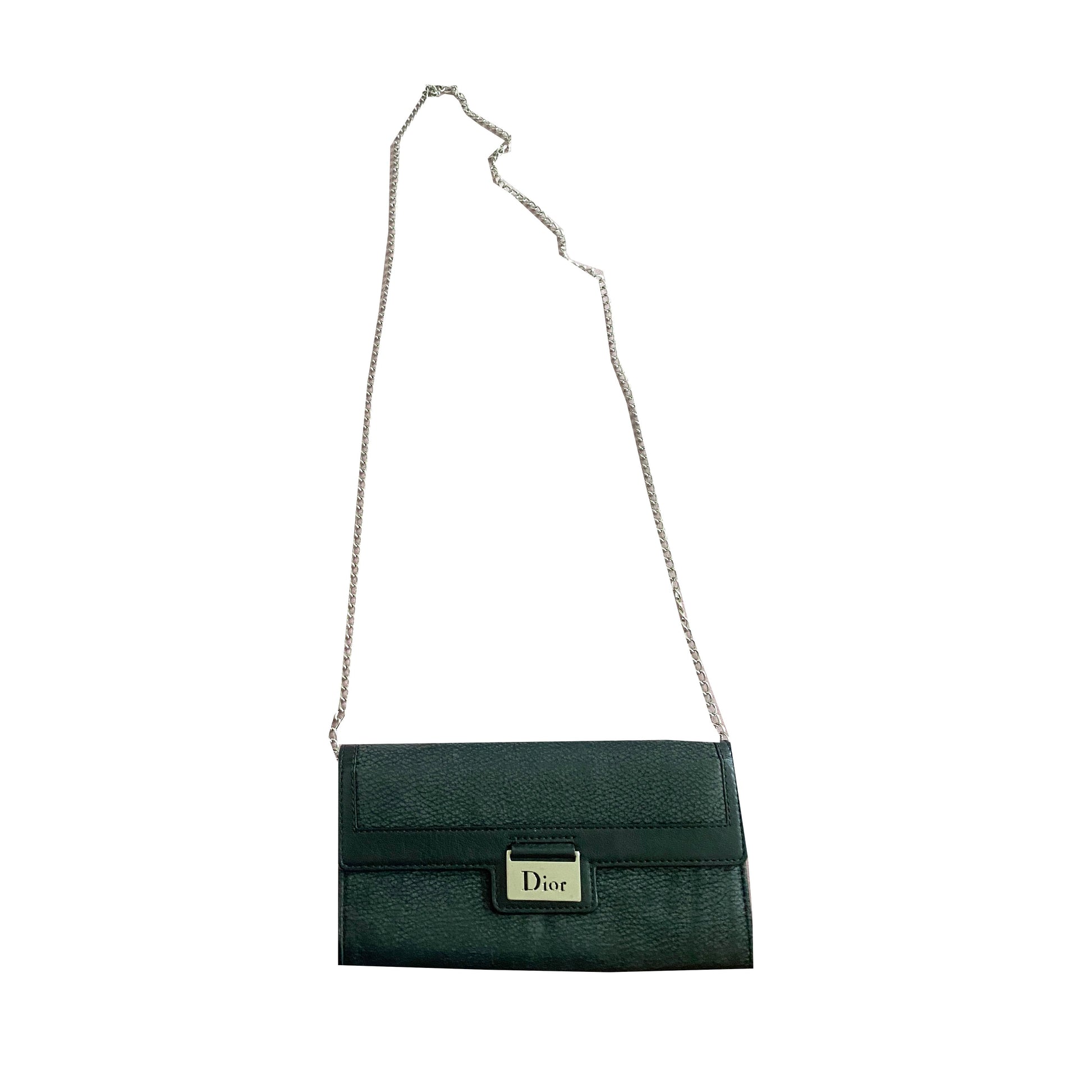 Lady dior wallet on chain leather crossbody bag Dior Green in